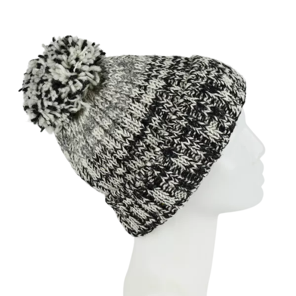 Bonnet Tricot Laine Pompon-F