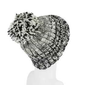 Bonnet Tricot Laine Pompon-F