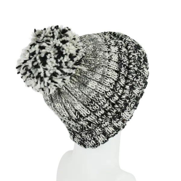 Bonnet Tricot Laine Pompon-F