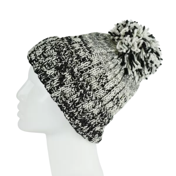 Bonnet Tricot Laine Pompon-F
