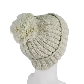 Bonnet Tricot Laine et Mohair Pompon-I