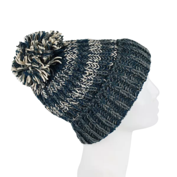 Bonnet Homme Tricot Laine Pompon -P