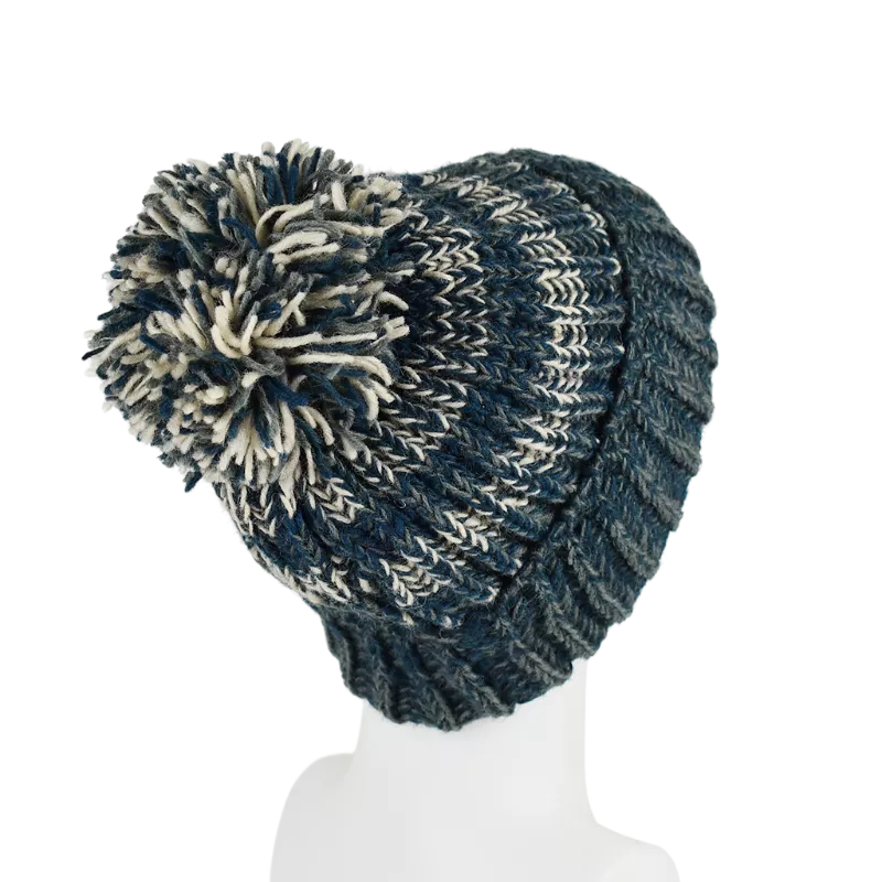 Bonnet Homme Tricot Laine Pompon -P