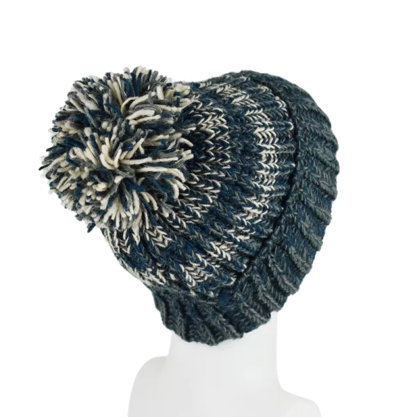 Bonnet Homme Tricot Laine Pompon -P