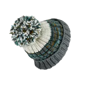 Bonnet Tricot Laine Uni et Chiné Pompon -S