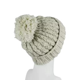 Bonnet Femme Tricot Laine et Pompon -T