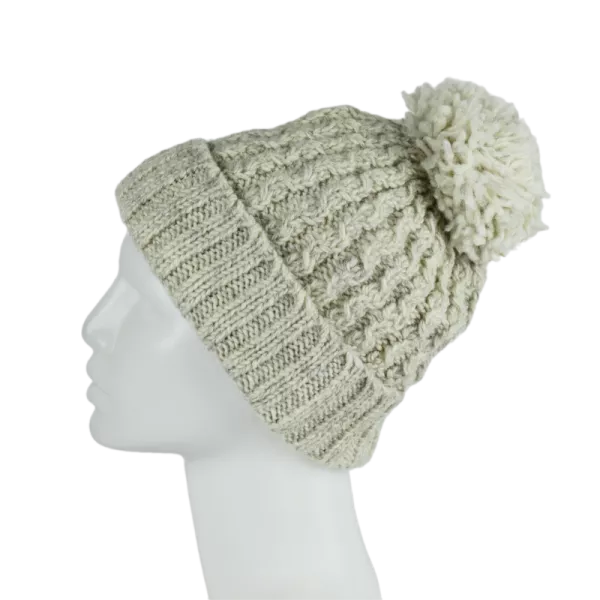 Bonnet Femme Tricot Laine et Pompon -T