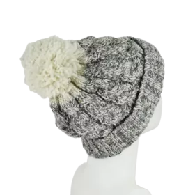 Bonnet Chiné Gris en Tricot Laine -V