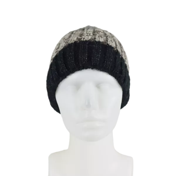 Bonnet Court Tricoté Laine et Mohair -X