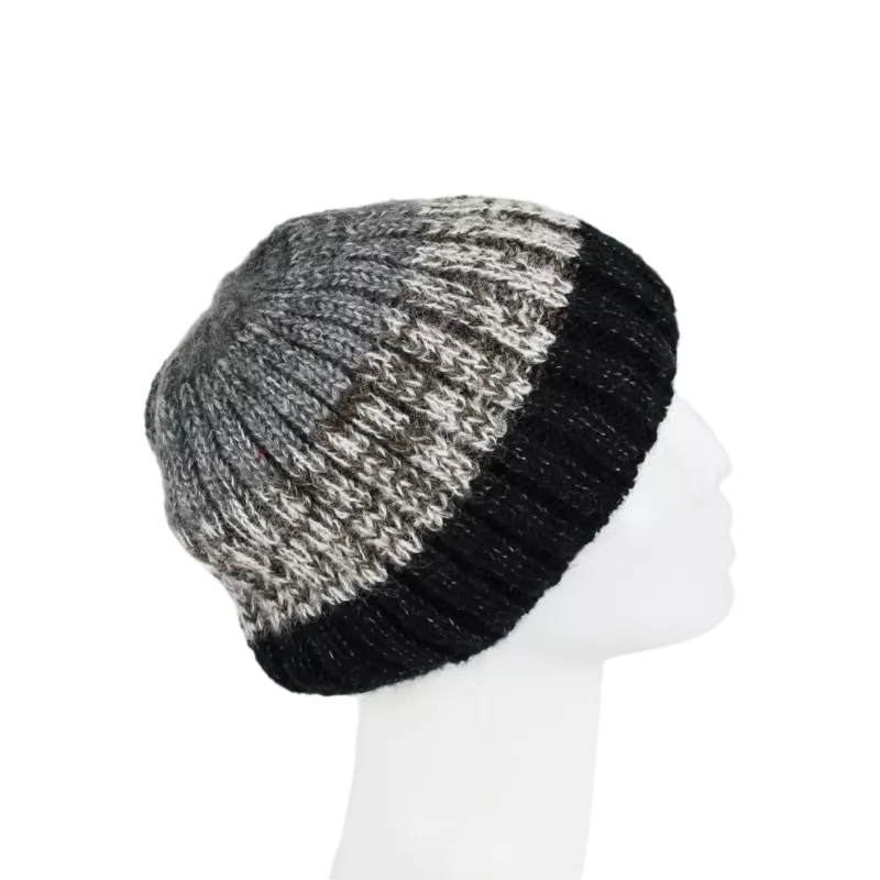 Bonnet Court Tricoté Laine et Mohair -X