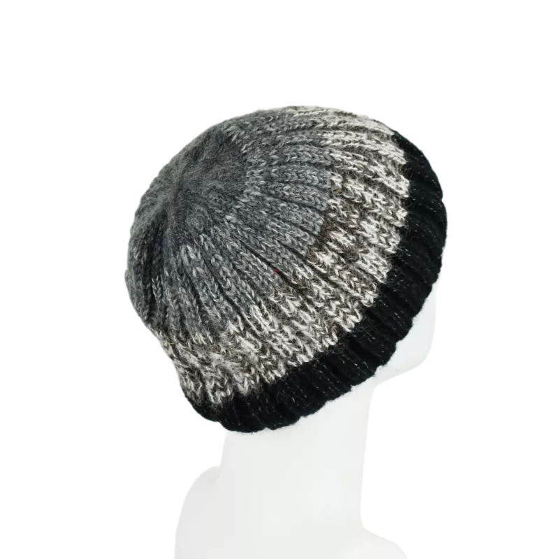 Bonnet Court Tricoté Laine et Mohair -X