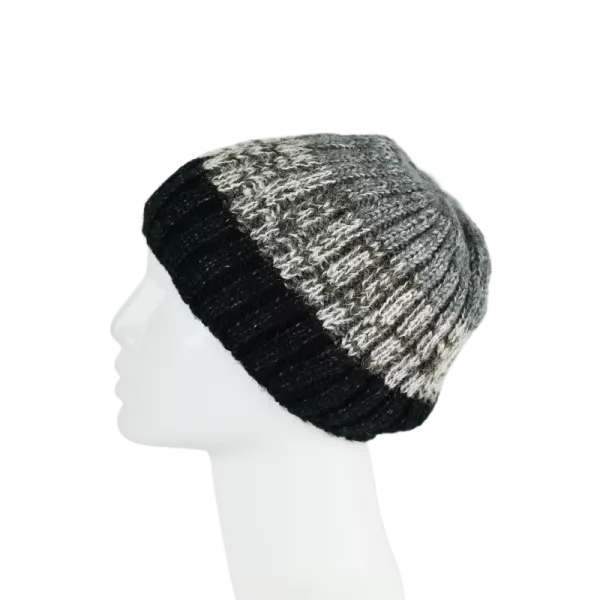 Bonnet Court Tricoté Laine et Mohair -X