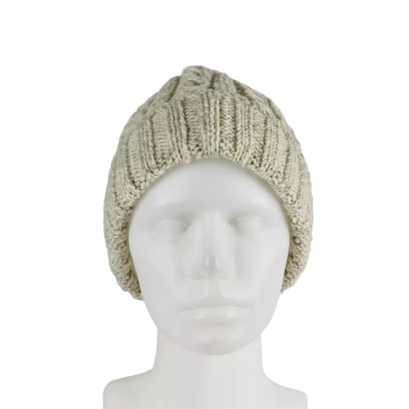 Bonnet Femme Tricot Laine Beige -Y