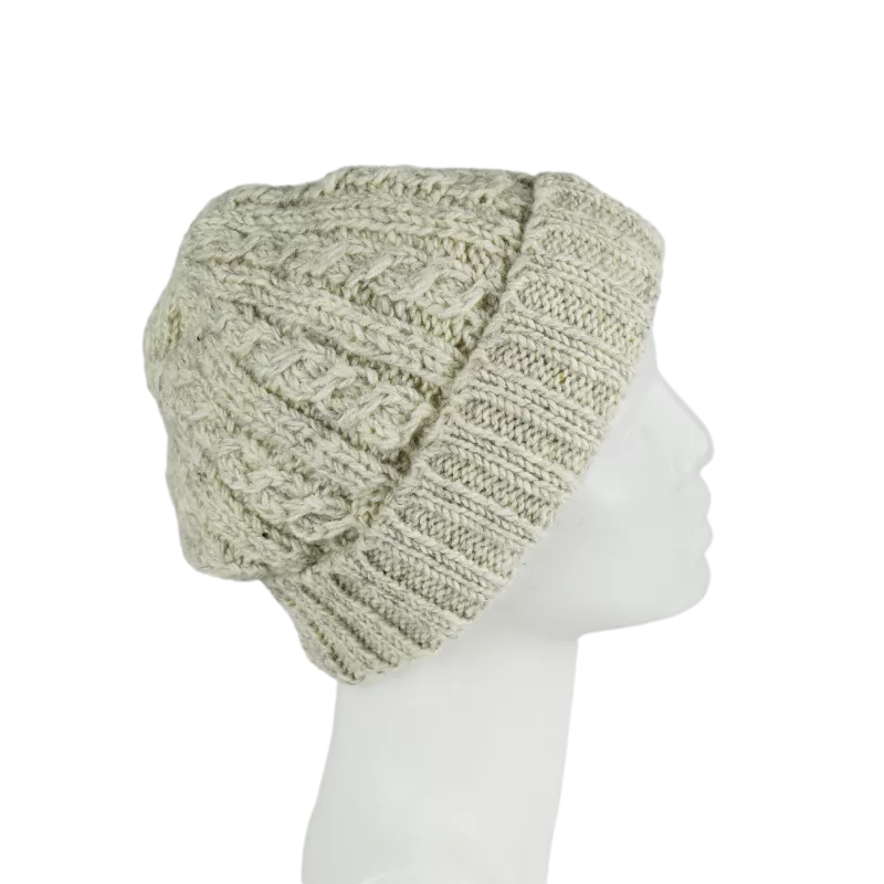 Bonnet Femme Tricot Laine Beige -Y