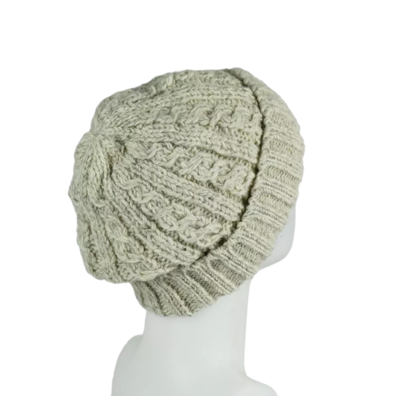 Bonnet Femme Tricot Laine Beige -Y