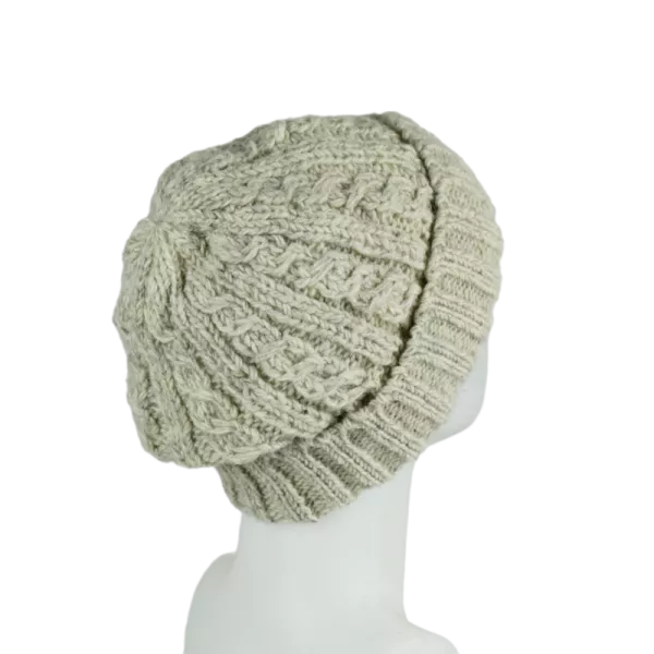 Bonnet Femme Tricot Laine Beige -Y