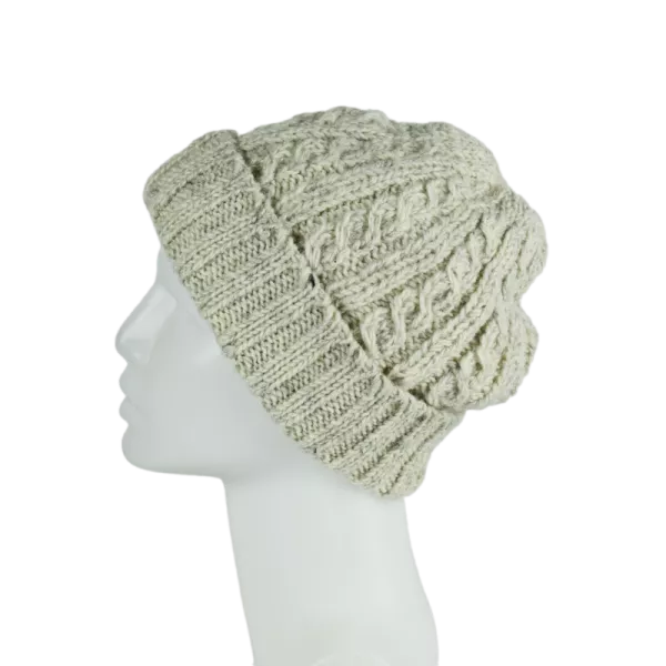 Bonnet Femme Tricot Laine Beige -Y