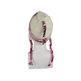 Bonnet Péruvien Sunam Tricot laine Parme Écru