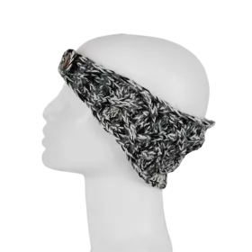 Bandeau Laine tricoté chiné et Bouton Coco