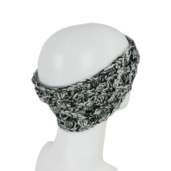 Bandeau Laine tricoté chiné et Bouton Coco