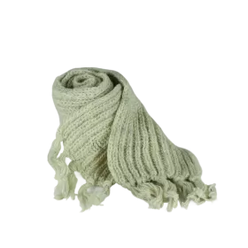 Écharpe en Laine Tricotée et Mohair Ton uni