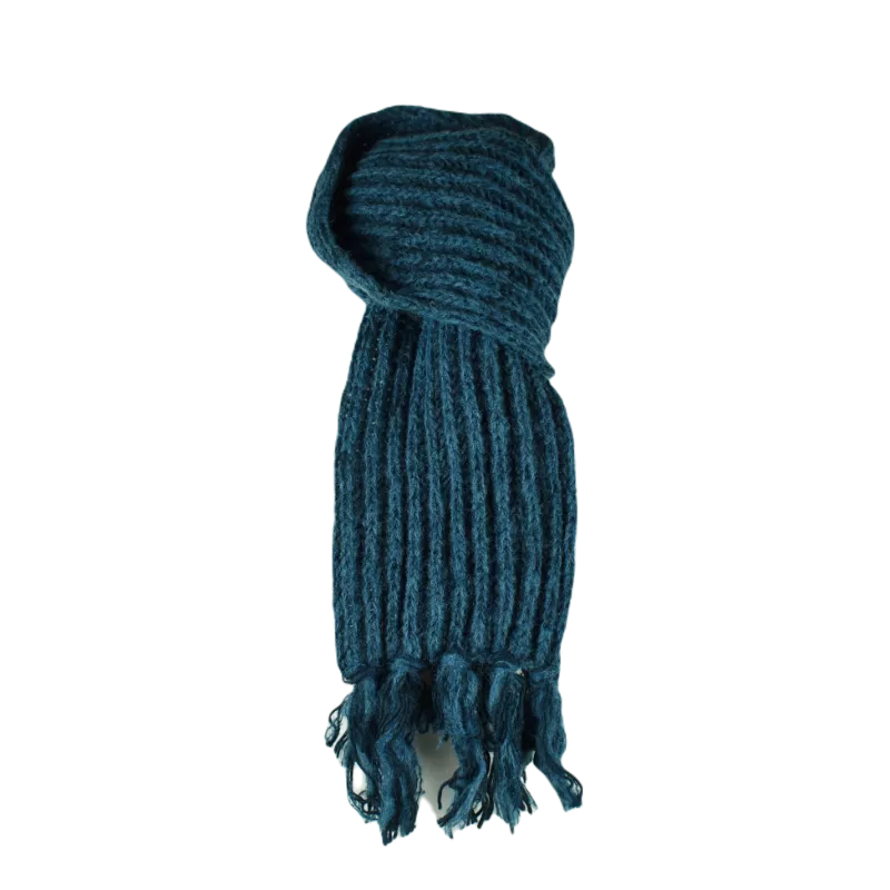 Écharpe en Laine Tricotée et Mohair Ton uni