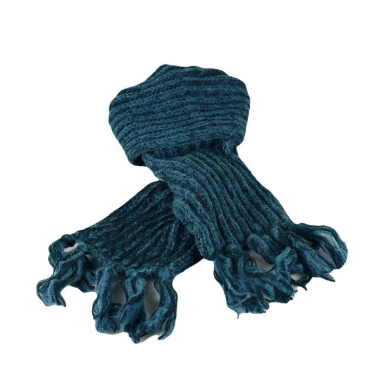 Écharpe en Laine Tricotée et Mohair Ton uni