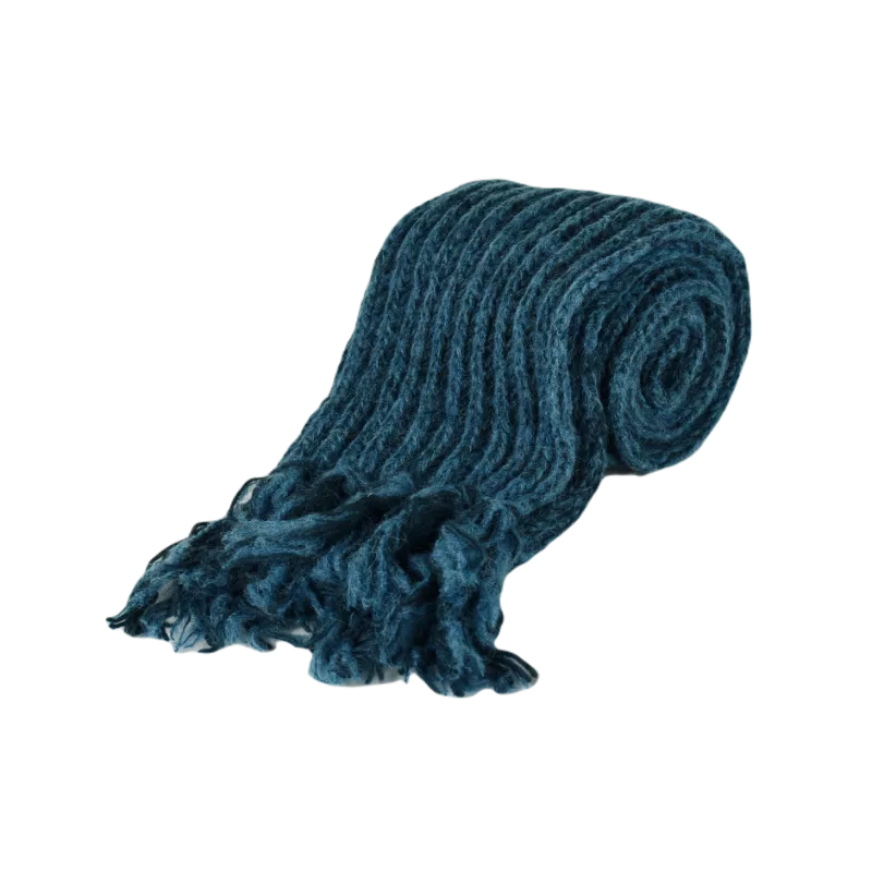Écharpe en Laine Tricotée et Mohair Ton uni