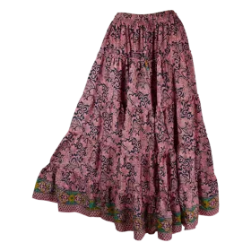 Jupe Longue à Volants Floral - E