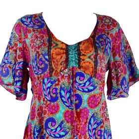 Robe Longue Pusad Petites Manches - A