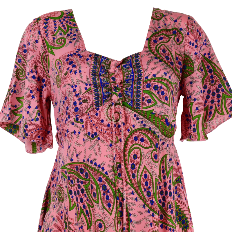 Robe Longue Mahali Petites Manches - F