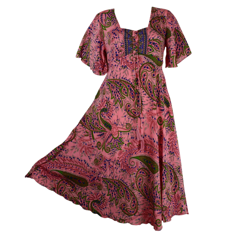 Robe Longue Mahali Petites Manches - F