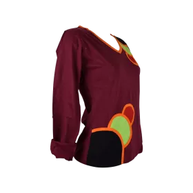 T-Shirt Imprimé Coton Darwha Bordeaux