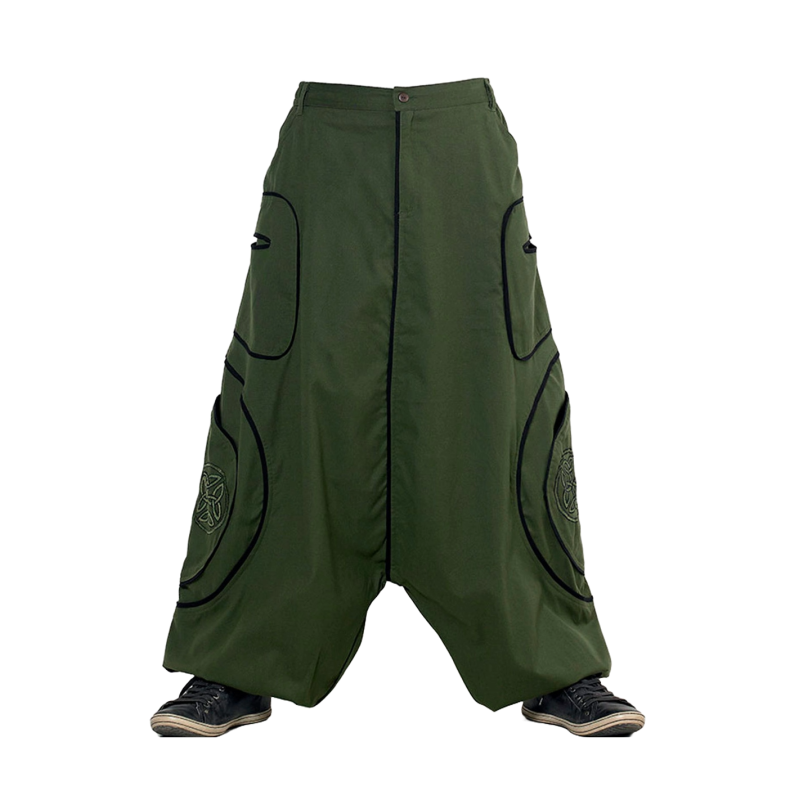 Sarouel Homme Sinapali Kaki Brodé Celtique