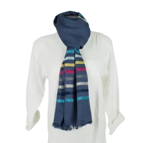 Écharpe Homme Pohar Liseré Soie Multicolore