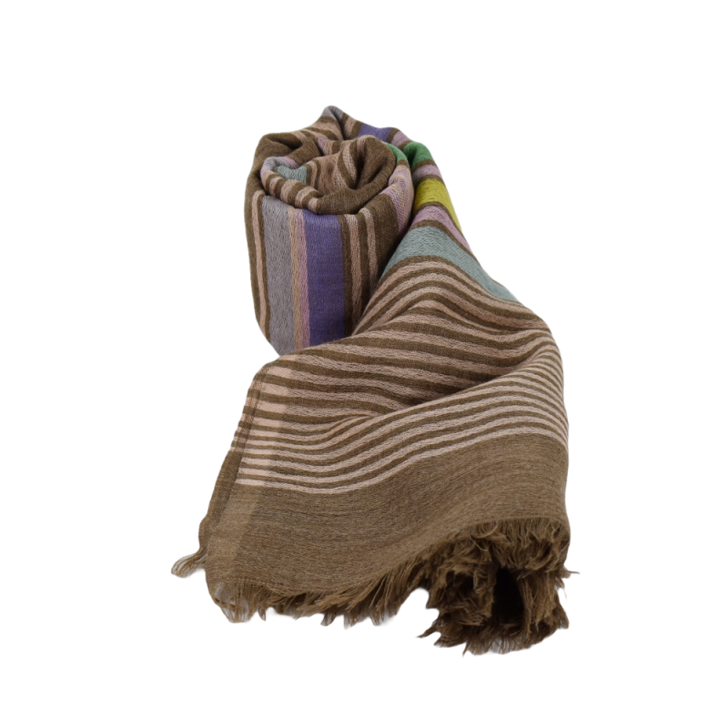 Écharpe Warur Fine Laine Rayures Multicolores