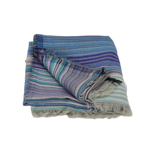 Écharpe Pusai Laine Fine à Rayures Multicolores