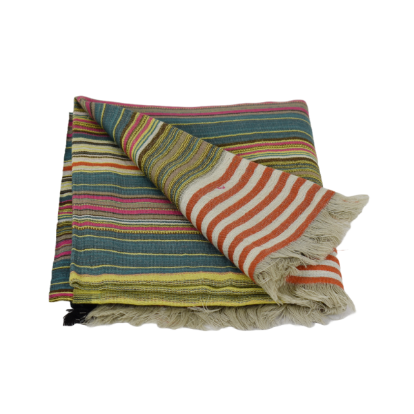 Écharpe Pusai Laine Fine à Rayures Multicolores