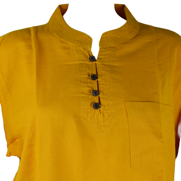 Chemise Homme Coton Khadi Orange Clair