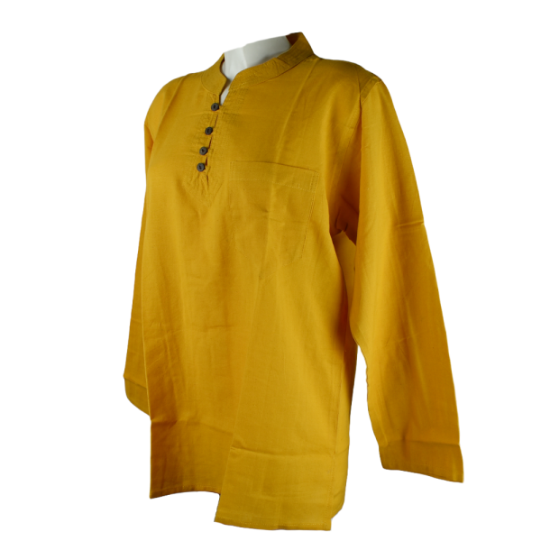 Chemise Homme Coton Khadi Orange Clair