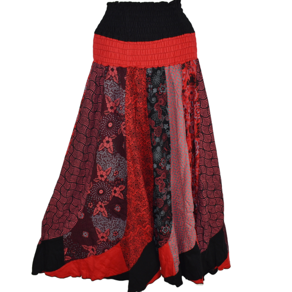 Jupe Imprimée Rouge Kadipur Coton Jersey