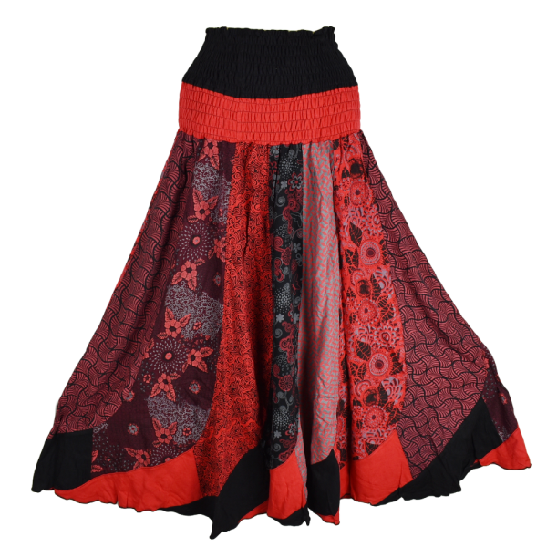 Jupe Imprimée Rouge Kadipur Coton Jersey