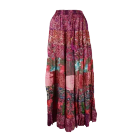 Jupe Longue à Huit Volants Imprimés