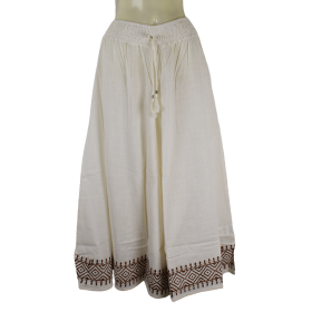 Pantalon Large Coton Slub Écru