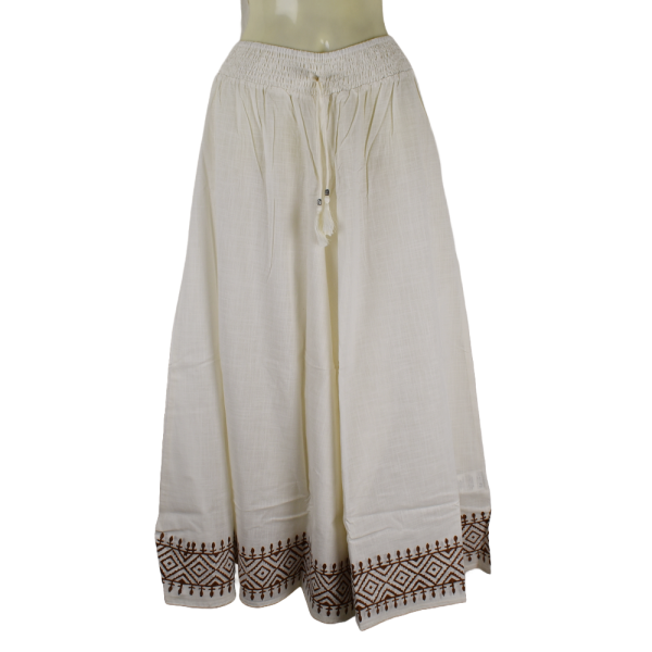 Pantalon Large Coton Slub Écru