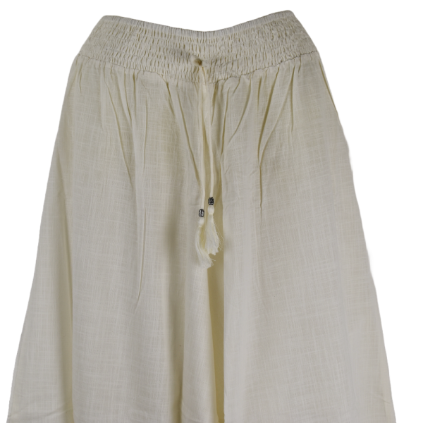 Pantalon Large Coton Slub Écru