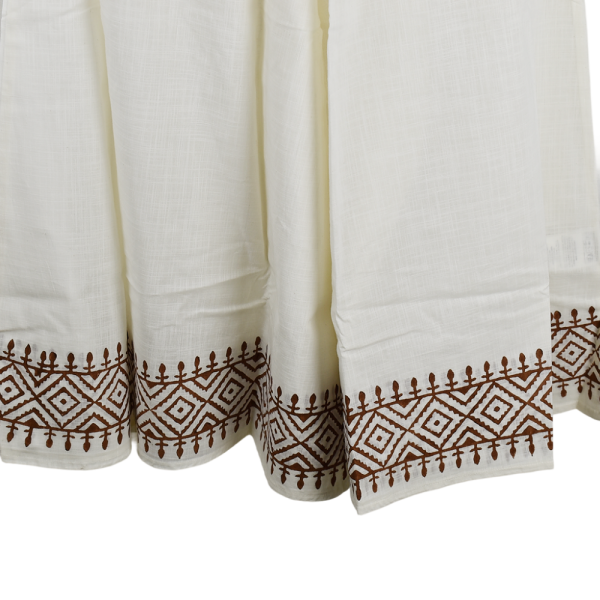 Pantalon Large Coton Slub Écru