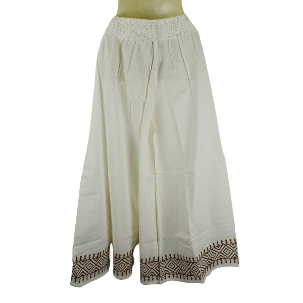 Pantalon Large Coton Slub Écru
