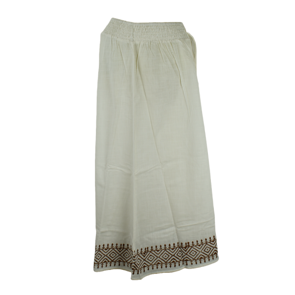 Pantalon Large Coton Slub Écru