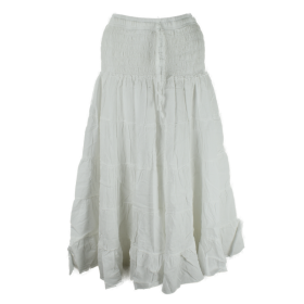 Jupe Longue Coton Uni Blanc Dokal